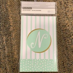 NWT | Letter N Sticky Notes
